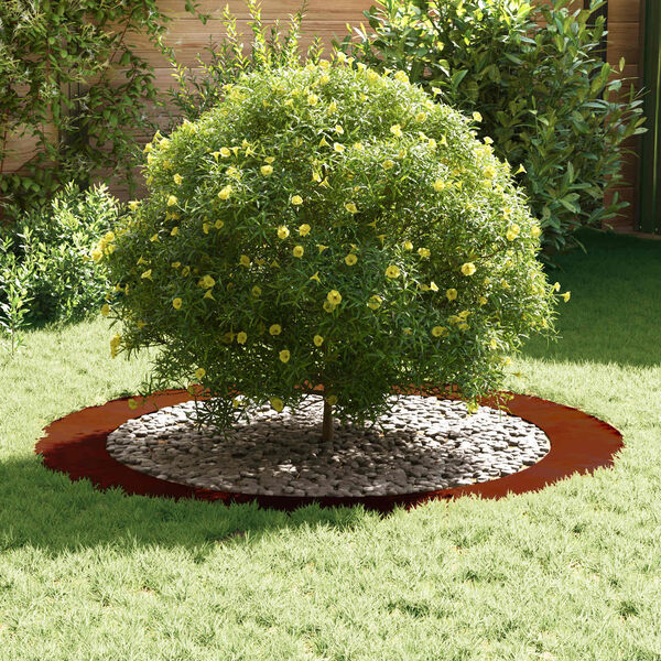 vidaXL adapt&eacute; pour anneau d'arbre plat Marron &Oslash;90 / 120 cm Acier patin&eacute;