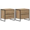 vidaXL Table de chevet 2 pc Ch&ecirc;ne artisanal 50 x 39,5 x 50 cm