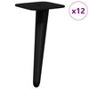 vidaXL Pieds de Support 12 pcs Noir 56 x 56 x 100 mm Fer