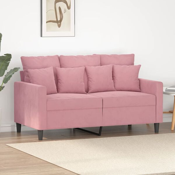 vidaXL Canap&eacute; &agrave; 2 places Rose 120 cm Velours