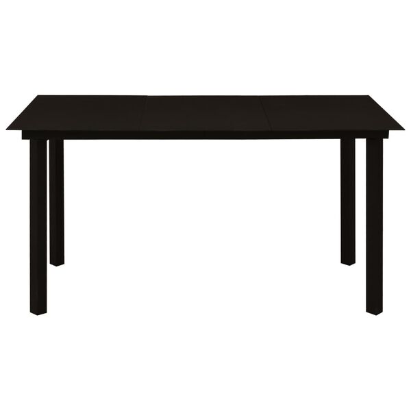 vidaXL Table à dîner de jardin Noir 150x80x74 cm Acier et verre