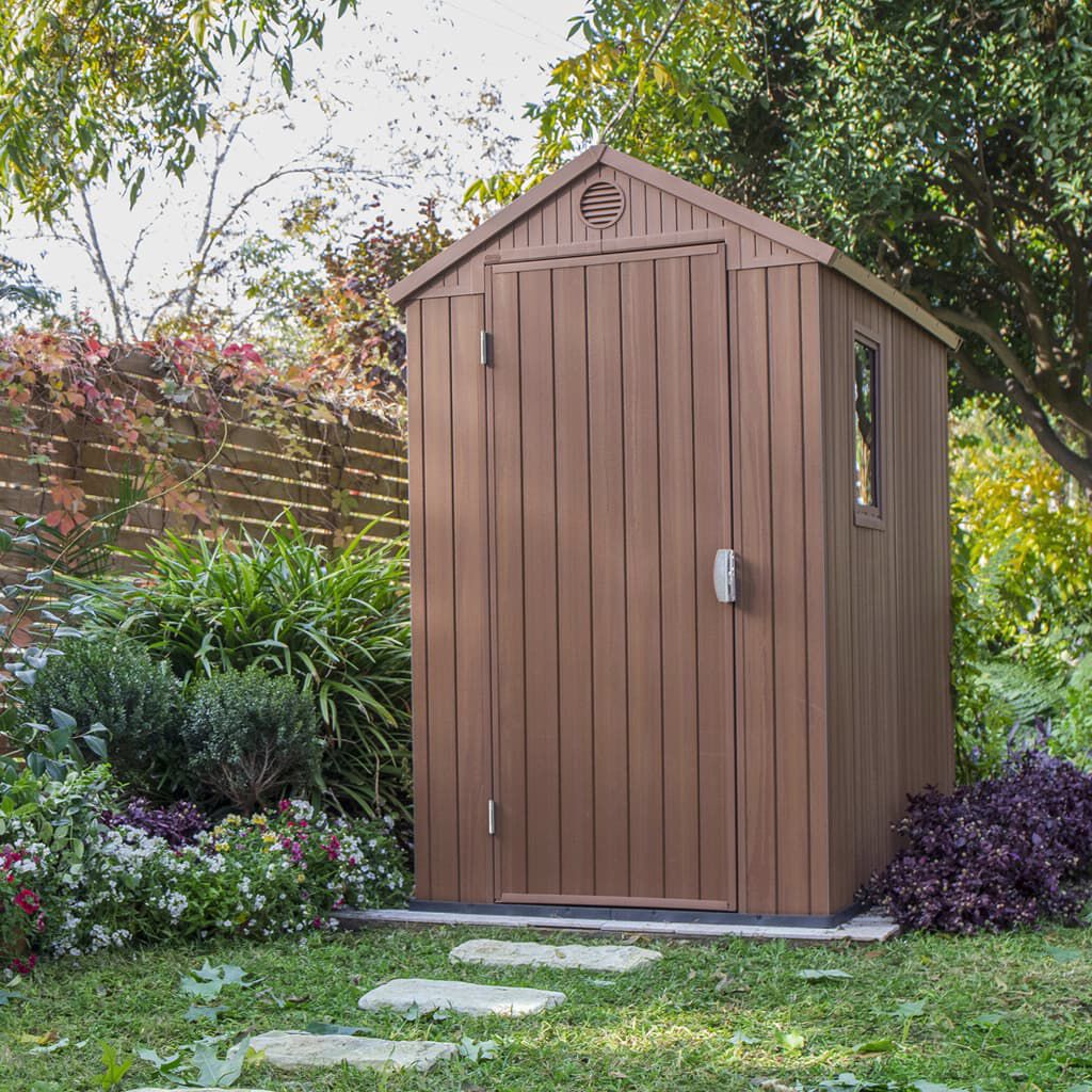 Abri De Jardin KETER Darwin 4x4 - Résine, Gris, 125x184x205 Cm - Résistant Aux Intempéries, Facile à Monter - 2