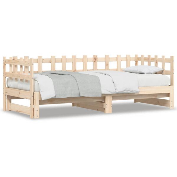 vidaXL Lit coulissant sans matelas 2x(90x200) cm Bois massif