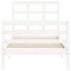 vidaXL Cadre de lit sans matelas blanc bois massif