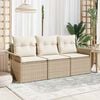 vidaXL Ensemble de canap&eacute; de jardin 3 pcs Beige Poly rotin