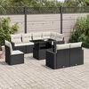 vidaXL Salon de jardin 9 pcs avec coussins noir r&eacute;sine tress&eacute;e