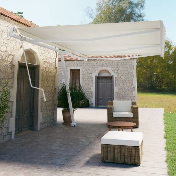 vidaXL Auvent automatique sur pied 600x350 cm Cr&egrave;me