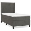 vidaXL Sommier &agrave; lattes de lit et matelas Gris fonc&eacute; 90x200 cm Velours