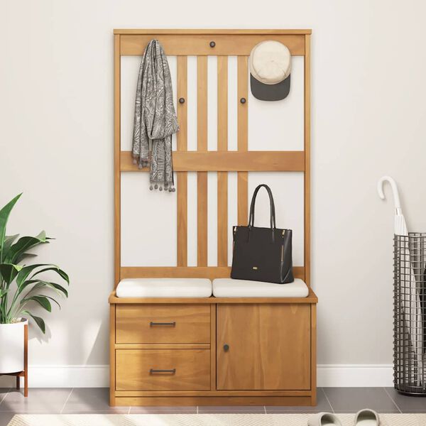 vidaXL Portemanteau SANDNES 87x40x159,5 cm bois massif pin