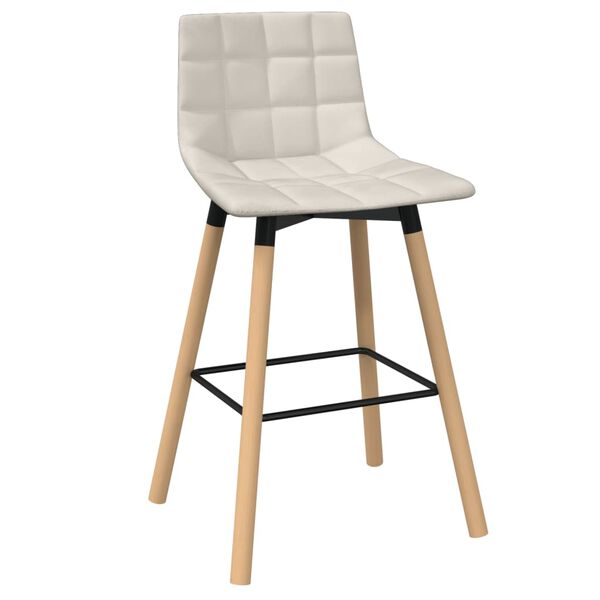 vidaXL Tabourets de bar lot de 2 cr&egrave;me tissu