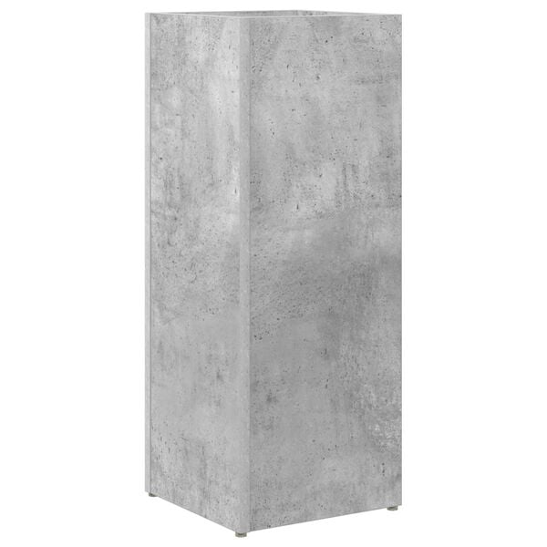 vidaXL Porte-parapluie Gris b&eacute;ton 25 x 24,5 x 64 cm Bois d'ing&eacute;nierie