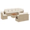 vidaXL Salon de jardin avec coussins 9 pcs beige r&eacute;sine tress&eacute;e