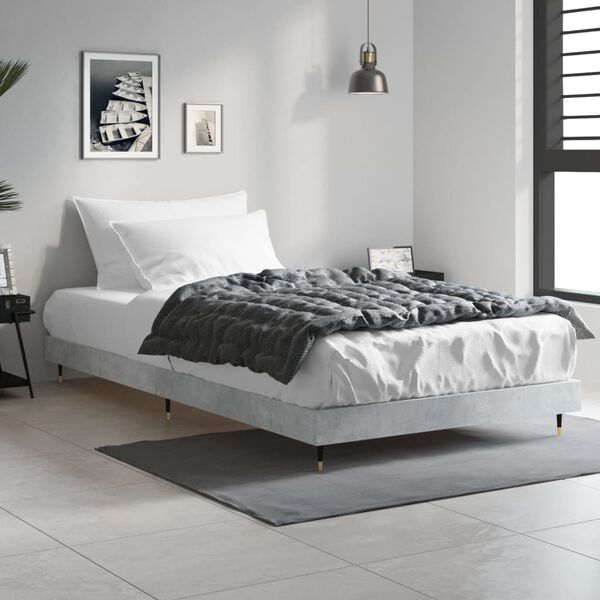 vidaXL Cadre de lit sans matelas gris b&eacute;ton 90x190 cm