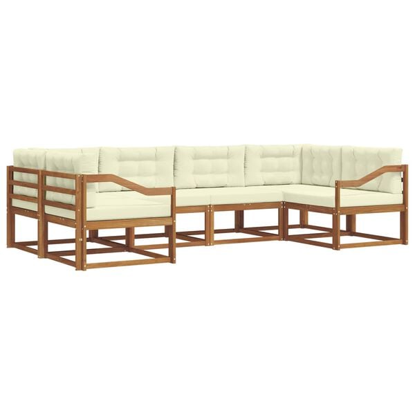 vidaXL Ensemble de canap&eacute;s d'ext&eacute;rieur 6 pcs Naturel et Cr&egrave;me