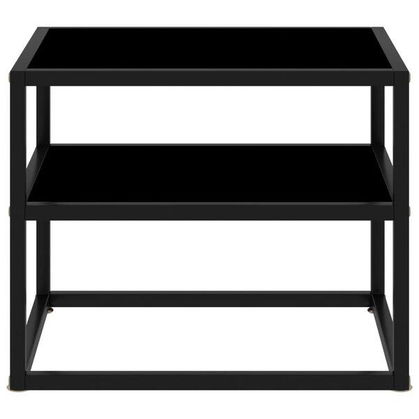 vidaXL Table console Noir 50x40x40 cm Verre tremp&eacute;