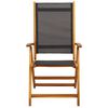 vidaXL Chaises de jardin pliantes lot de 4 acacia massif et textil&egrave;ne