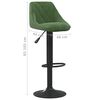 vidaXL Tabouret de bar Vert foncé Velours