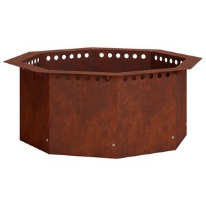vidaXL Anneau de Braise Rouill&eacute; 60 x 60 x 25 cm Acier patin&eacute;