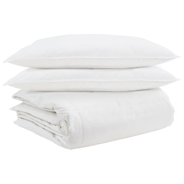vidaXL Ensemble de Duvet avec oreiller 3 pcs Blanc Plume de canard