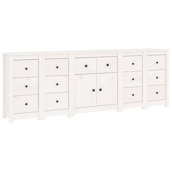 vidaXL Buffet Blanc 230x35x80 cm Bois massif de pin