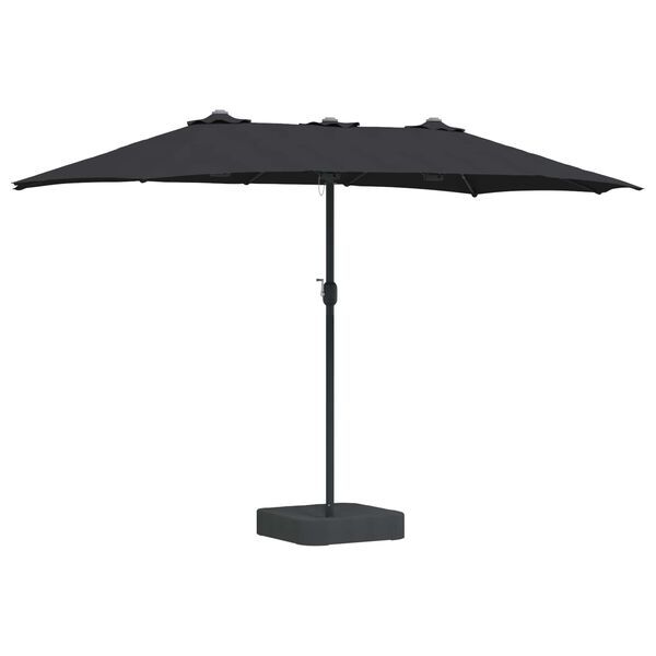 vidaXL Parasol de jardin Noir 385 x 209 x 244 cm Polyester
