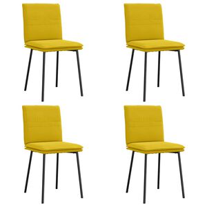 vidaXL Chaises &agrave; manger lot de 4 jaune velours