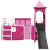 vidaXL Lit mezzanine enfants avec tour rose 80x200cm bois pin massif