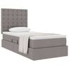 vidaXL Lit avec rangement et matelas Taupe 100 x 200 cm Polyester