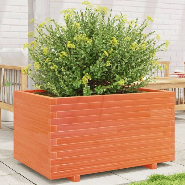 vidaXL Jardini&egrave;re cire marron 90x60x49,5 cm bois de pin massif