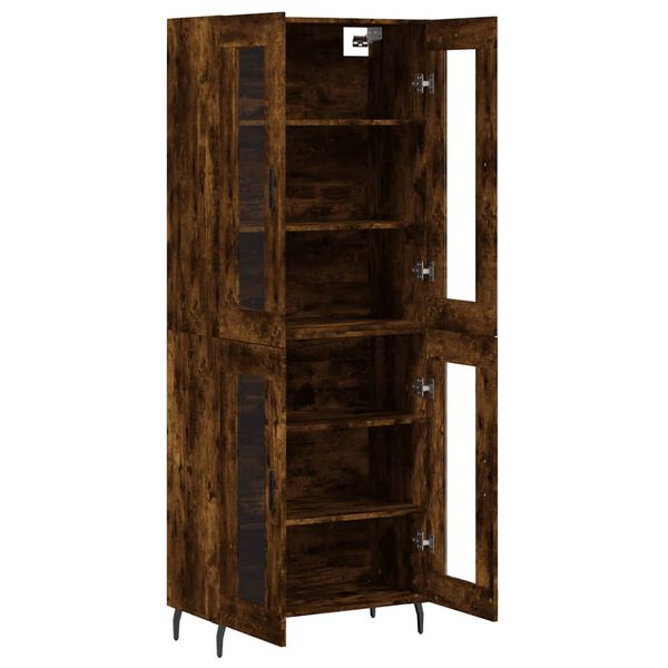 vidaXL Buffet haut Ch&ecirc;ne fum&eacute; 69,5x34x180 cm Bois d'ing&eacute;nierie