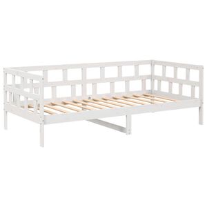 vidaXL Lit de jour sans matelas blanc bois de pin massif 90x200 cm