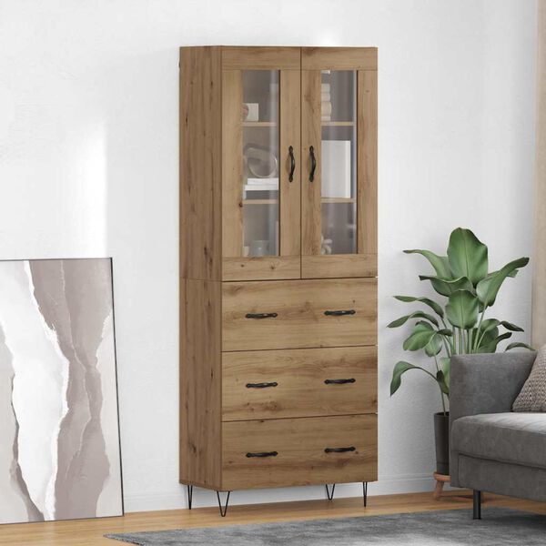 vidaXL Haut Armoire avec tiroir Ch&ecirc;ne artisanal 69,5 x 34 x 90 cm