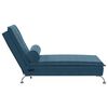 vidaXL Chaise longue de massage avec traversin bleu velours