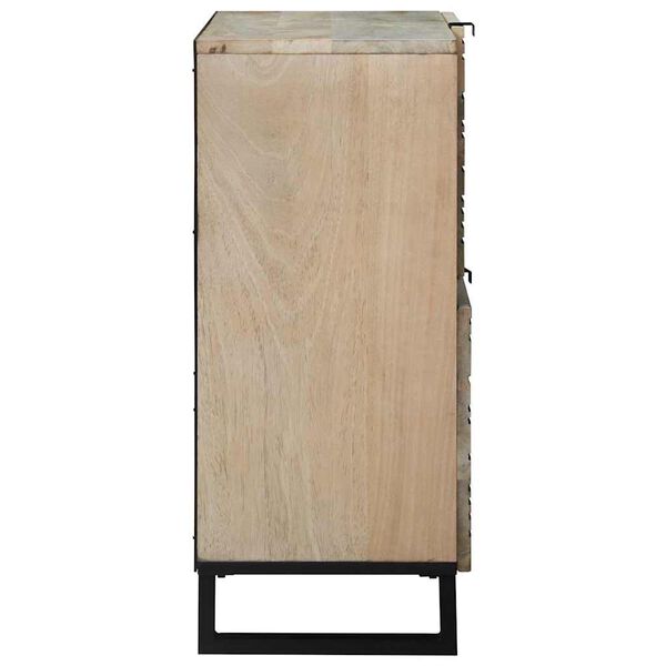 vidaXL Buffet Blanc 80 x 33 x 75 cm bois de manguier massif