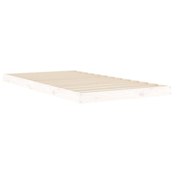 vidaXL Cadre de lit sans matelas blanc 100x200 cm bois de pin massif