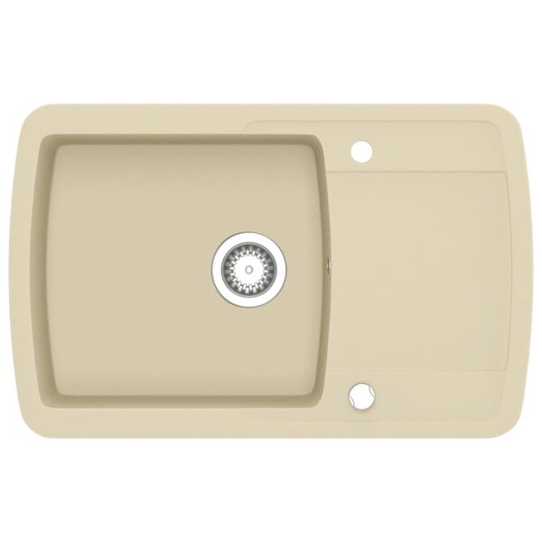 vidaXL &Eacute;vier de cuisine Granit Seul lavabo Beige