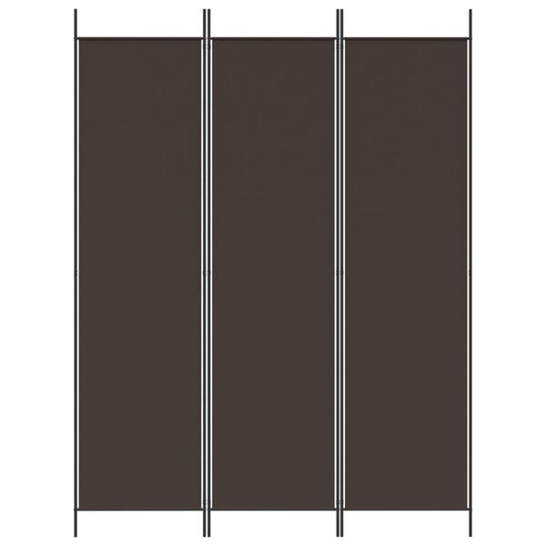 vidaXL Cloison de s&eacute;paration 3 panneaux Marron 150x200 cm Tissu