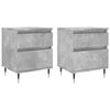 vidaXL Tables de chevet 2 pcs gris b&eacute;ton 40x35x50 cm bois d&rsquo;ing&eacute;nierie