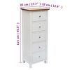 vidaXL Commode haute 45x32x115 cm Bois de ch&ecirc;ne massif