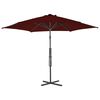 vidaXL Parasol de jardin avec m&acirc;t en acier rouge bordeaux 300x230 cm
