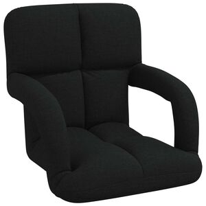 vidaXL Fauteuil de sol ajustable Noir 58 x 62 x 58 cm Tissu
