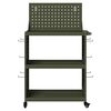 vidaXL Chariot &agrave; outils avec &eacute;tag&egrave;re Vert olive 65 x 35 x 111 cm