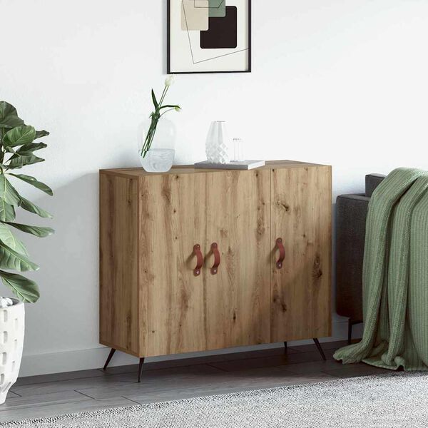 vidaXL Buffet Ch&ecirc;ne artisanal 89,5 x 34 x 80 cm Bois d'ing&eacute;nierie