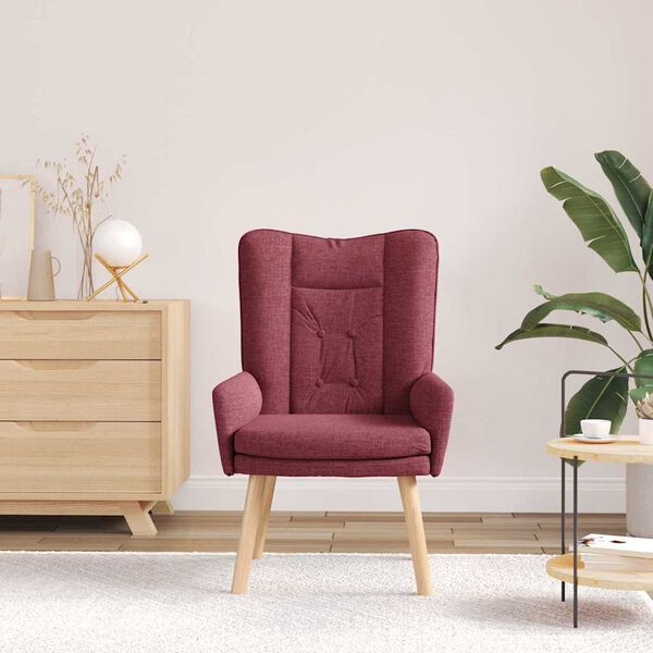 vidaXL fauteuil Bordeaux 63 x 67 x 94 cm Tissu et contreplaqu&eacute;