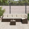 vidaXL Ensemble de canap&eacute; de jardin 7 pcs Marron Poly rotin