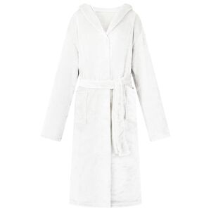 vidaXL Peignoir avec capuche Blanc S Flanelle