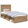 vidaXL Cadre de lit Ch&ecirc;ne artisan 90 x 200 cm Bois de pin massif
