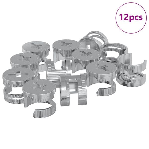 vidaXL &Eacute;crous &agrave; Verrou &agrave; Came 12 pcs Argent&eacute; 12 x 10 mm M&eacute;tал
