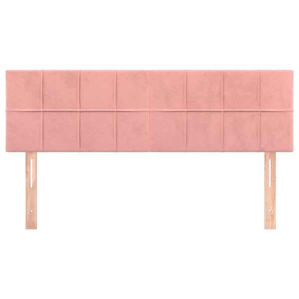 vidaXL T&ecirc;tes de lit 2 pcs Rose 72x5x78/88 cm Velours