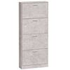 vidaXL Armoire &agrave; chaussures Gris b&eacute;ton 59x17x150 cm Bois d'ing&eacute;nierie